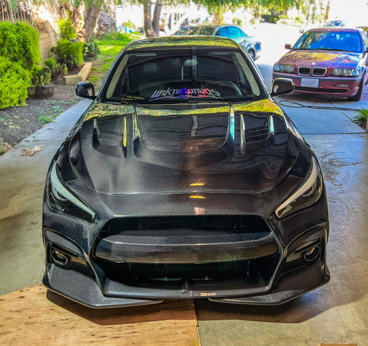 Q50 2014-24 Apex Style Carbon Fiber Hood