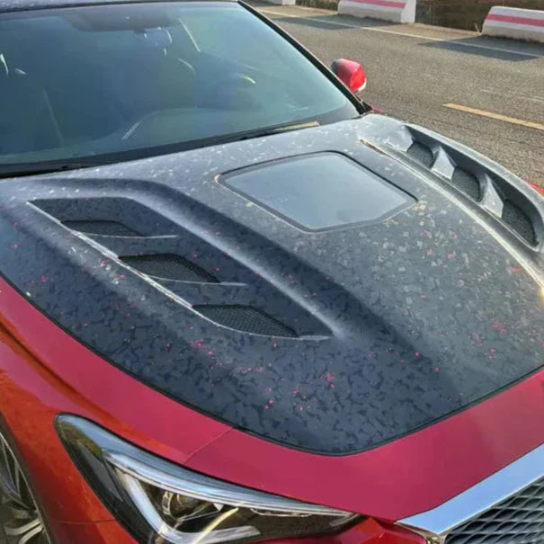 Q60 Glass Cover Carbon Fiber Hood