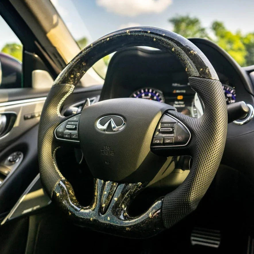 SINGLE CED Carbon Fiber Custom Steering Wheel | Infiniti Q50 2014-2017